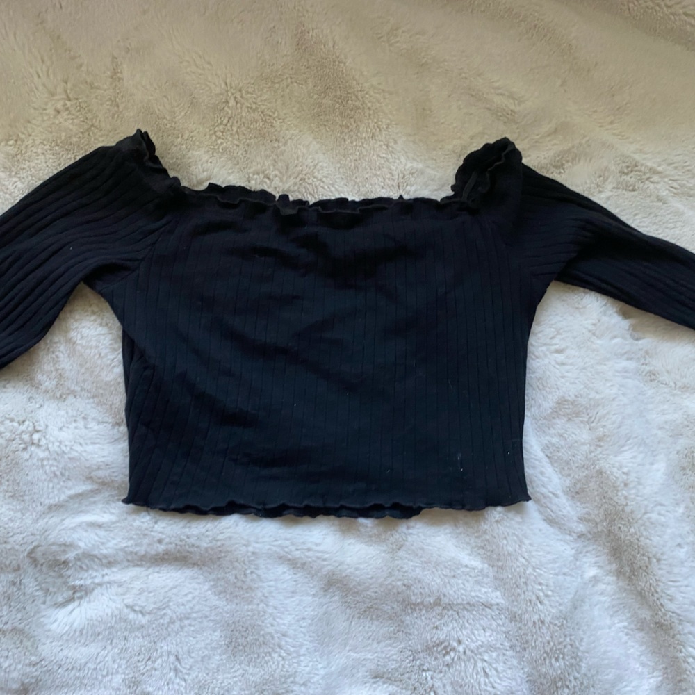 Black off the shoulder long sleeve